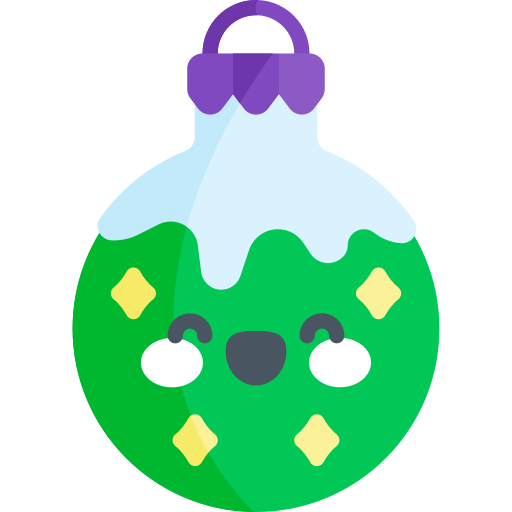 Christmas ball Kawaii Flat icon