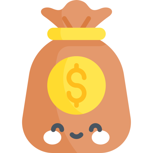 Money bag Kawaii Flat icon