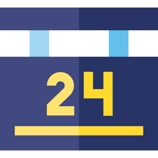 24 stunden Basic Straight Flat icon