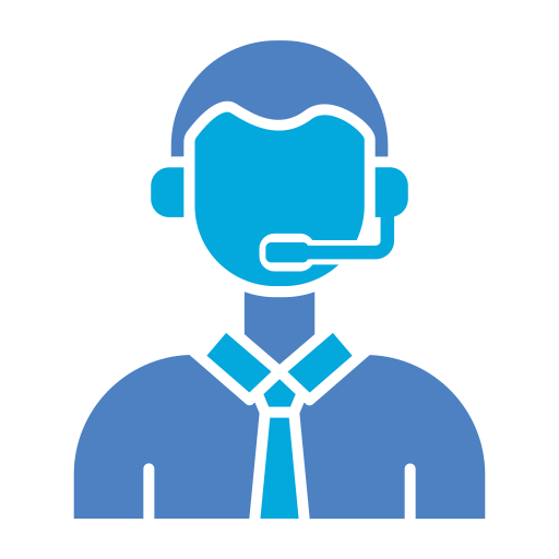 callcenter medewerker Generic Blue icoon