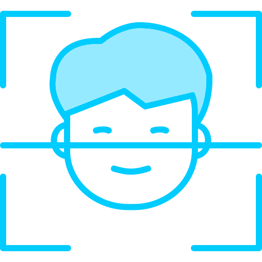 gezichtsherkenning Generic Blue icoon