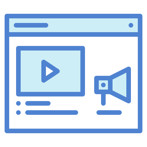 marketing de vídeo Generic Blue Ícone