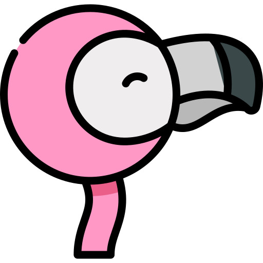Flamingo Kawaii Lineal color icon