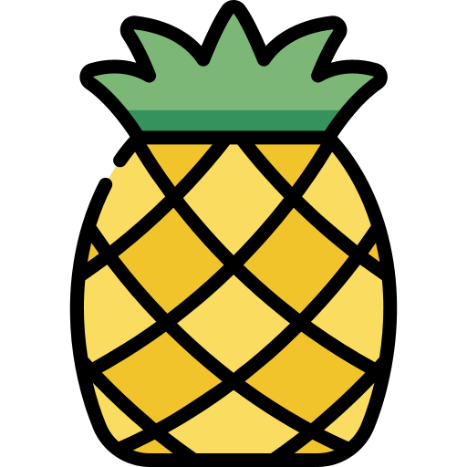 ananas Kawaii Lineal color ikona