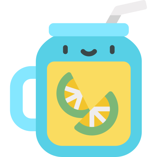 mrożona herbata Kawaii Flat ikona