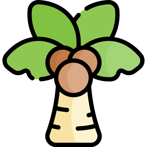 drzewo palmowe Kawaii Lineal color ikona
