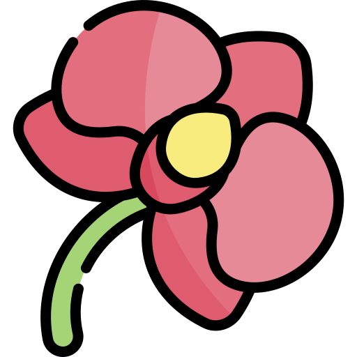 난초 Kawaii Lineal color icon