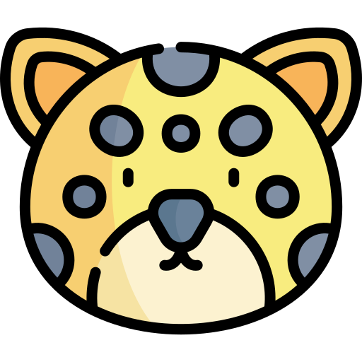jaguar Kawaii Lineal color icono