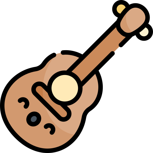 Guitar Kawaii Lineal color icon