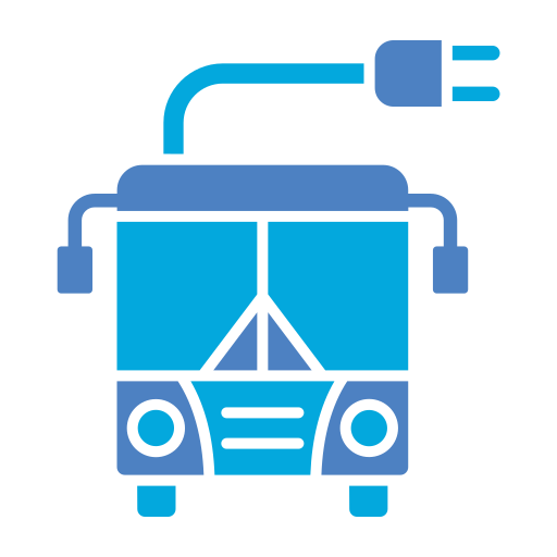Ônibus elétrico Generic Blue Ícone