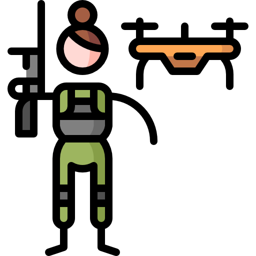 Żołnierz Puppet Characters Lineal Color ikona