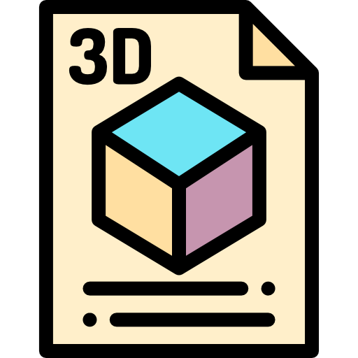 cubo 3d Detailed Rounded Lineal color icona