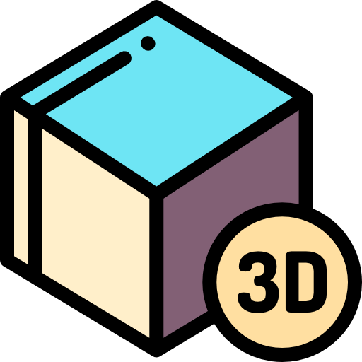cubo 3d Detailed Rounded Lineal color Ícone