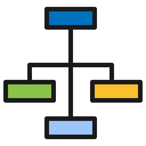 diagramma di flusso Generic Outline Color icona