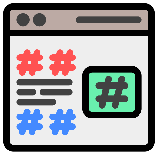 hashtag Generic Outline Color ikona
