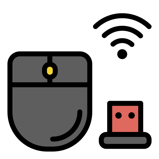 ratón inalambrico Generic Outline Color icono