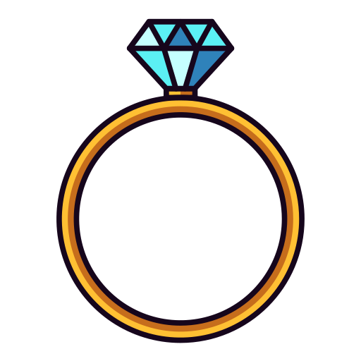diamentowy pierścionek Generic Outline Color ikona