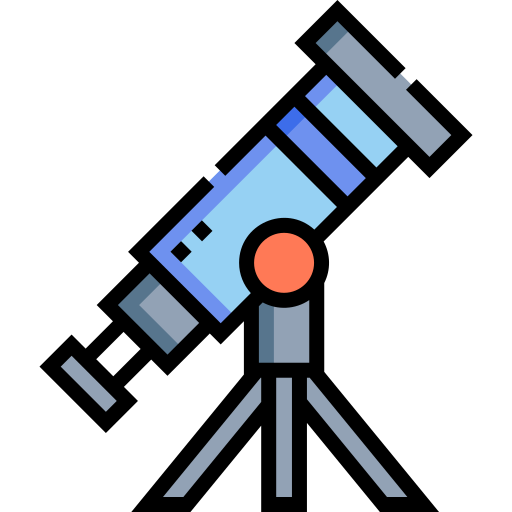telescopio Detailed Straight Lineal color icono