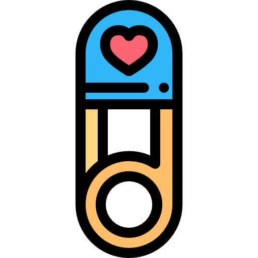 Safety pin Detailed Rounded Lineal color icon