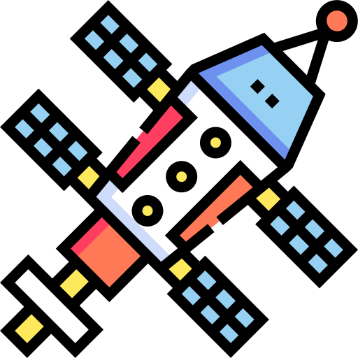 Space Station Detailed Straight Lineal color icon