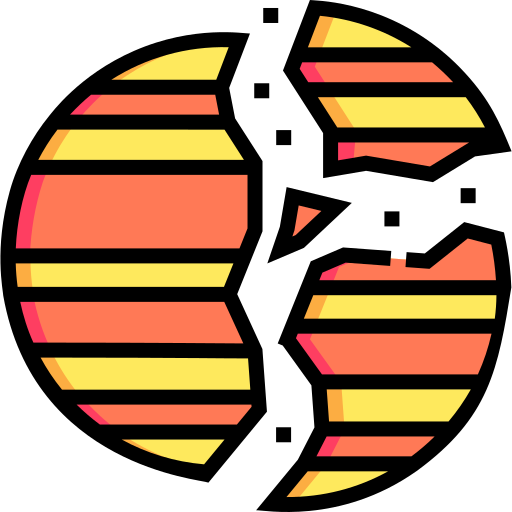 파괴 된 행성 Detailed Straight Lineal color icon