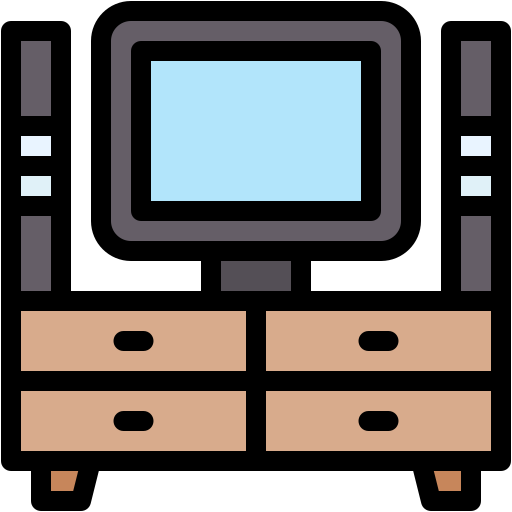 mesa de televisión Generic Outline Color icono