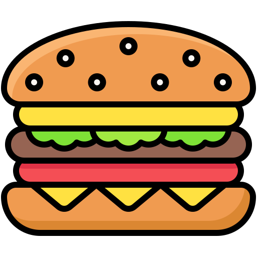 Burger Generic Outline Color icon