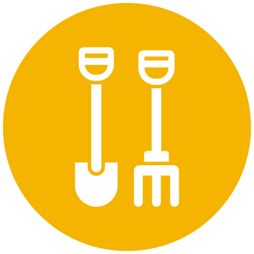 Shovel and rake Generic color fill icon