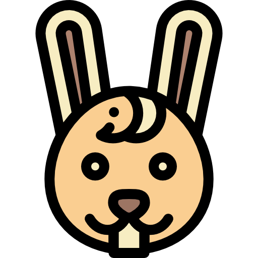 토끼 Detailed Rounded Lineal color icon