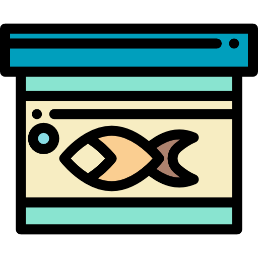 Fish food Detailed Rounded Lineal color icon