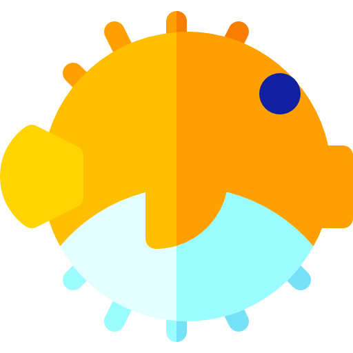 pez globo Basic Rounded Flat icono