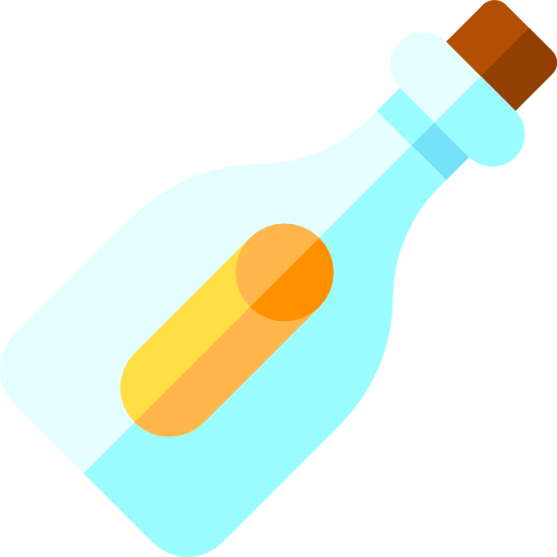 wiadomość w butelce Basic Rounded Flat ikona