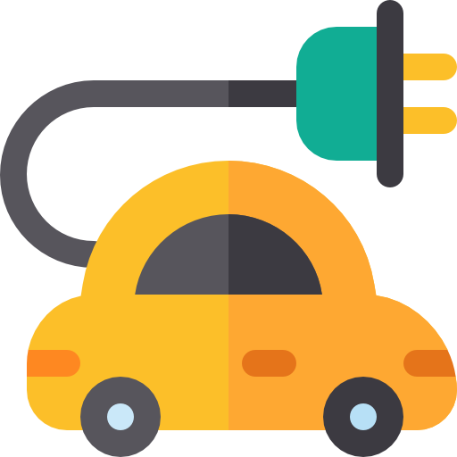 coche eléctrico Basic Rounded Flat icono