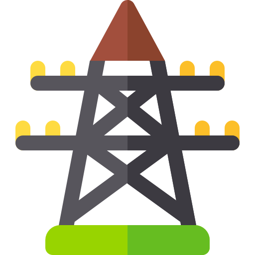 torre electrica Basic Rounded Flat icono