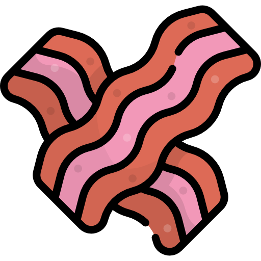 Bacon Kawaii Lineal color icon