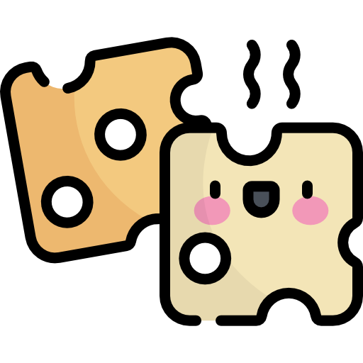 Cheese Kawaii Lineal color icon