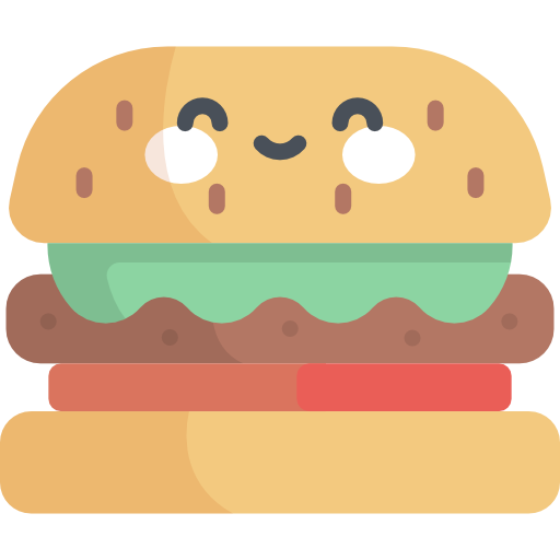 hamburger Kawaii Flat icoon
