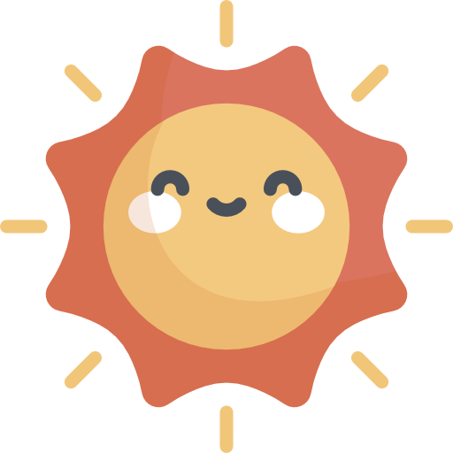 słońce Kawaii Flat ikona