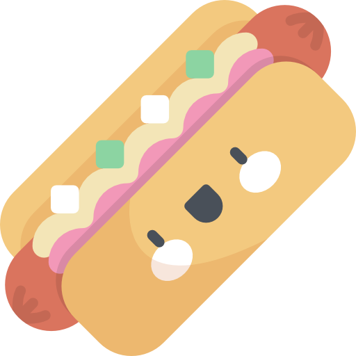 Hot dog Kawaii Flat icon