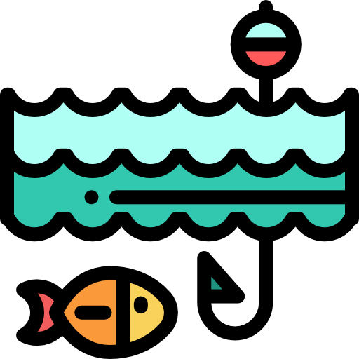 Ловит рыбу Detailed Rounded Lineal color иконка