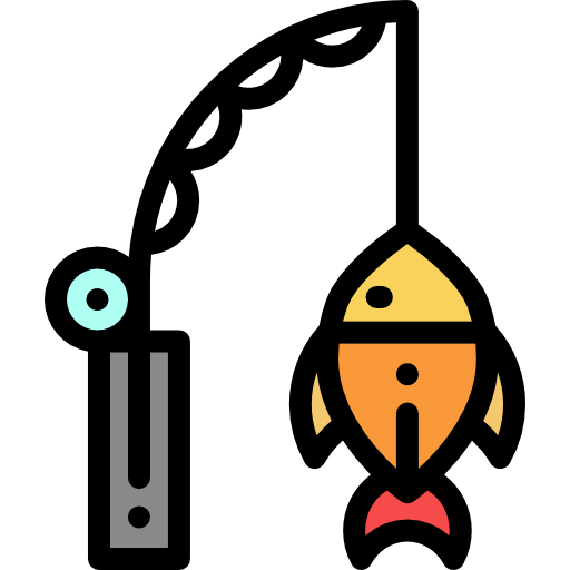 caña de pescar Detailed Rounded Lineal color icono