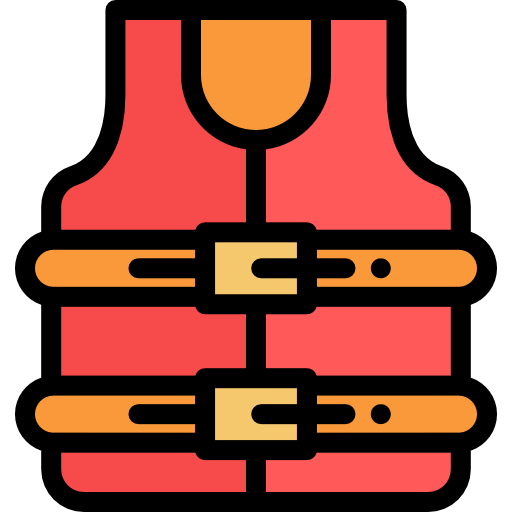 Спасательный жилет Detailed Rounded Lineal color иконка