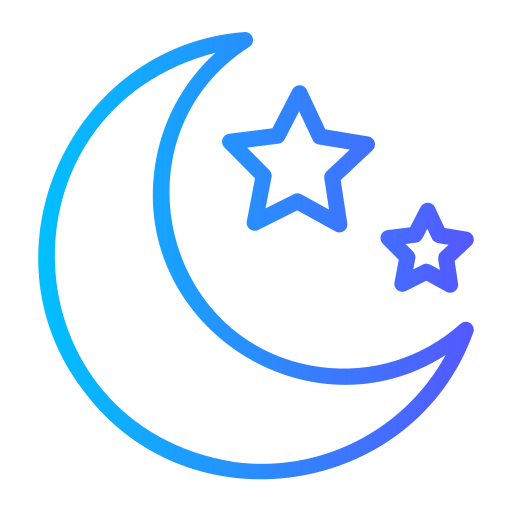 księżyc i gwiazdy Generic Gradient ikona