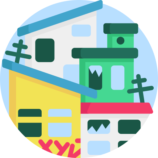slums Detailed Flat Circular Flat ikona