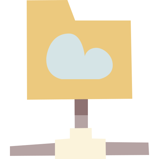 carpeta en la nube Cartoon Flat icono