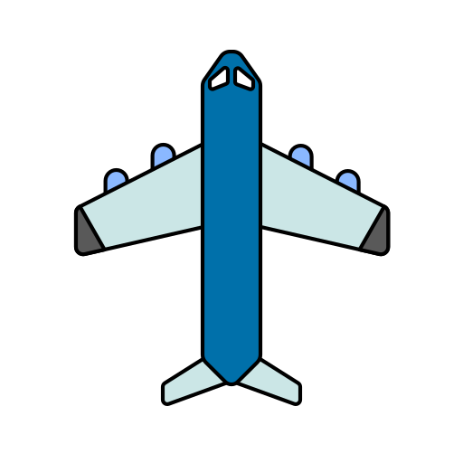 avión Generic Thin Outline Color icono