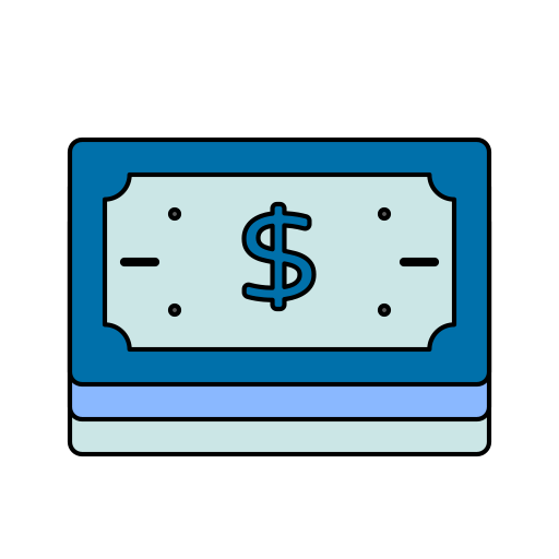 banconota da un dollaro Generic Thin Outline Color icona