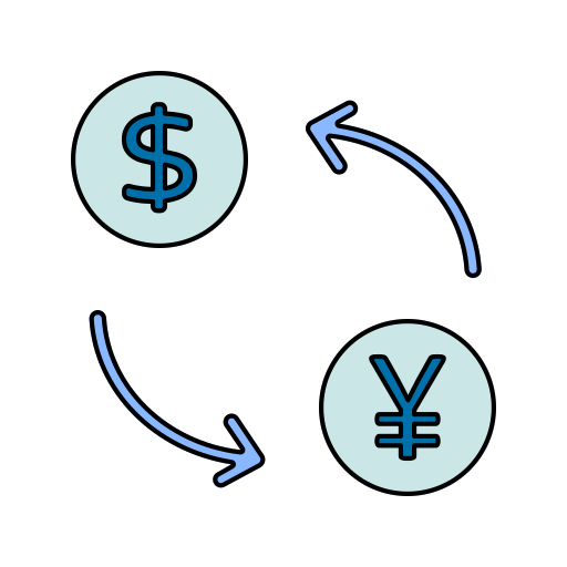 cambio de divisas Generic Thin Outline Color icono