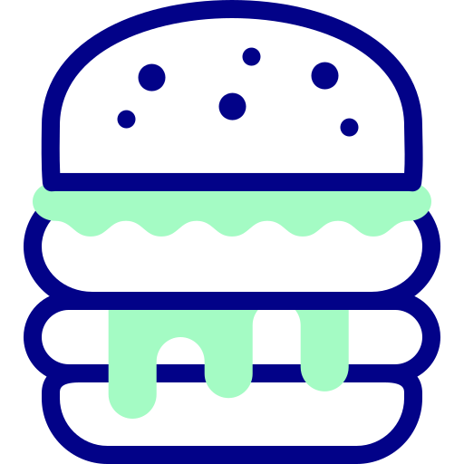 ハンバーガー Detailed Mixed Lineal color icon