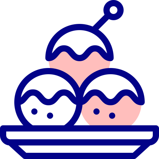 takoyaki Detailed Mixed Lineal color icono